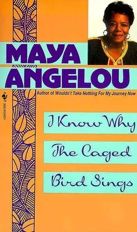 A large picture of Maya Angelou on an orange background with a purple vine along the edge
